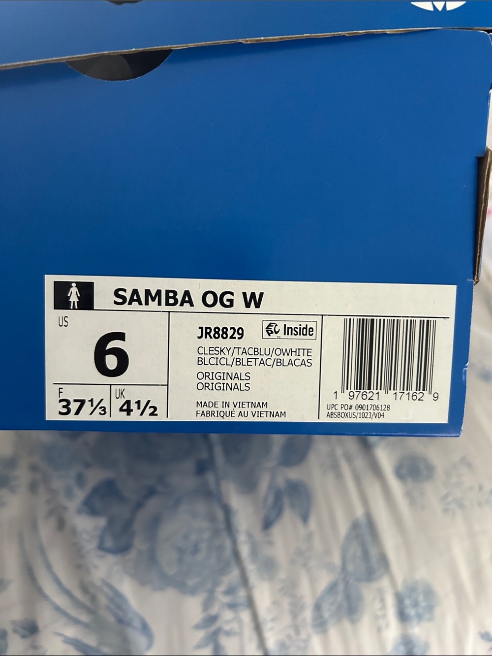 NEW Samba OG W Ruffle Stripes Clear Sky Blue Size 6 - Picture 6 of 6